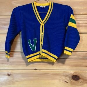 Vintage Yellow Bird Children's Sweater Cardigan